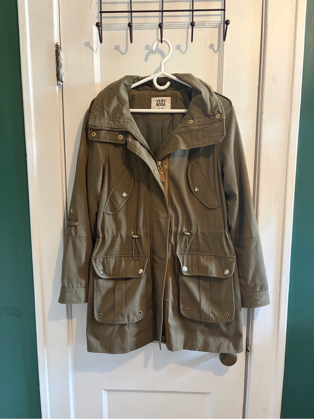 Vero Moda Olive Utility Parka with Hood